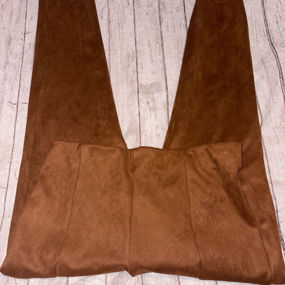 Ann Taylor loft faux suede skinny leggings toasted biscotti XLT - Picture 4 of 6